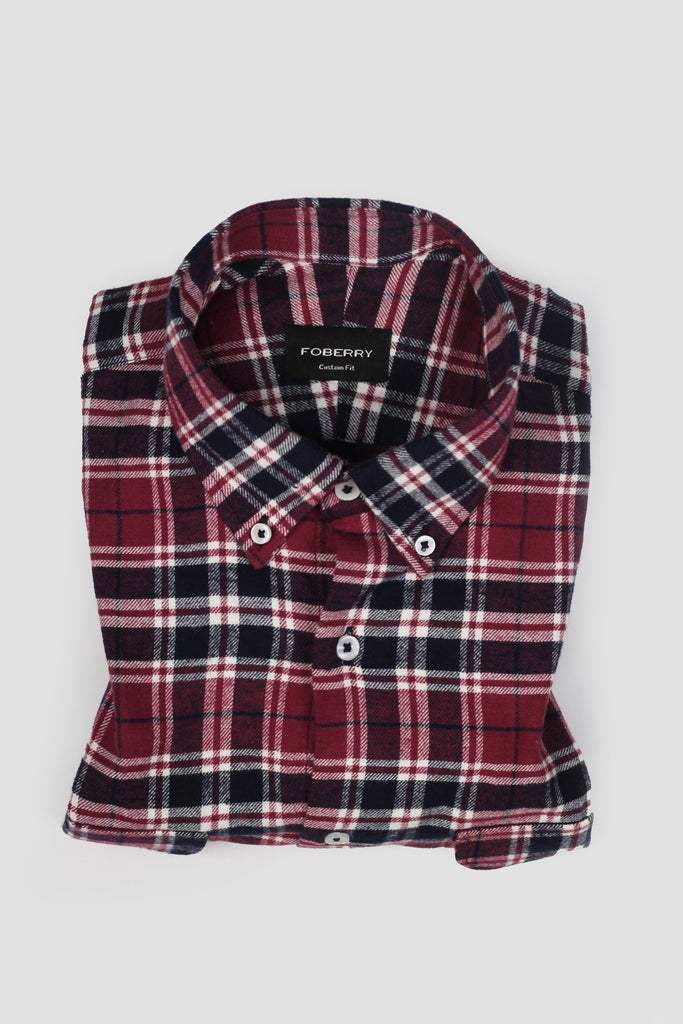 Maroon Tartan Winter Flannel Shirt