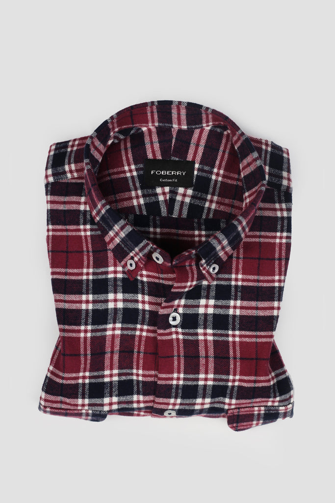 Maroon Tartan Winter Flannel Shirt