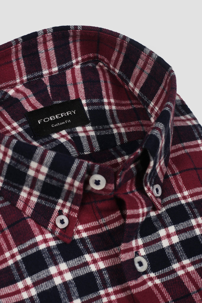 Maroon Tartan Winter Flannel Shirt