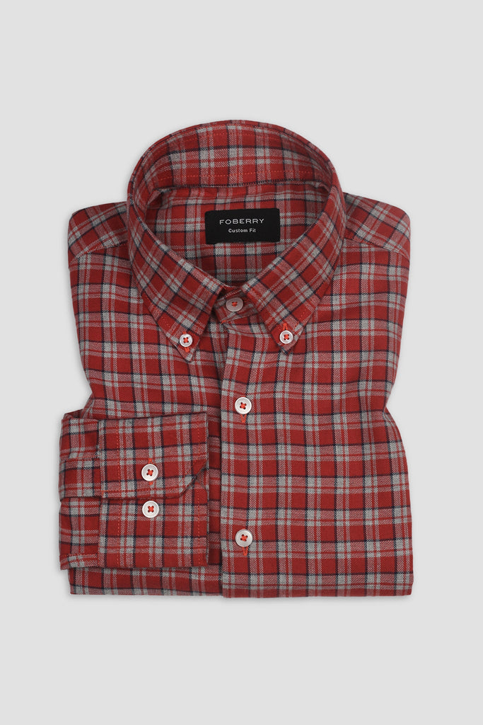 Mahogany Plaid Flannel Shirt