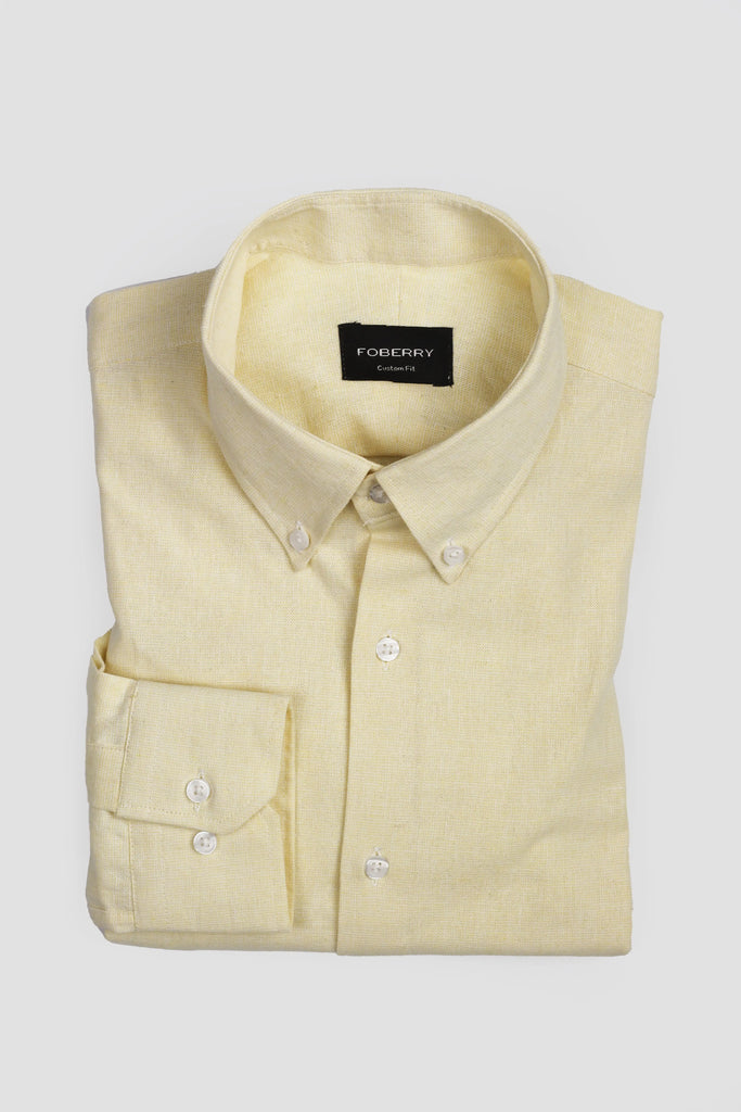 Pale Yellow Linen Shirt Foberry