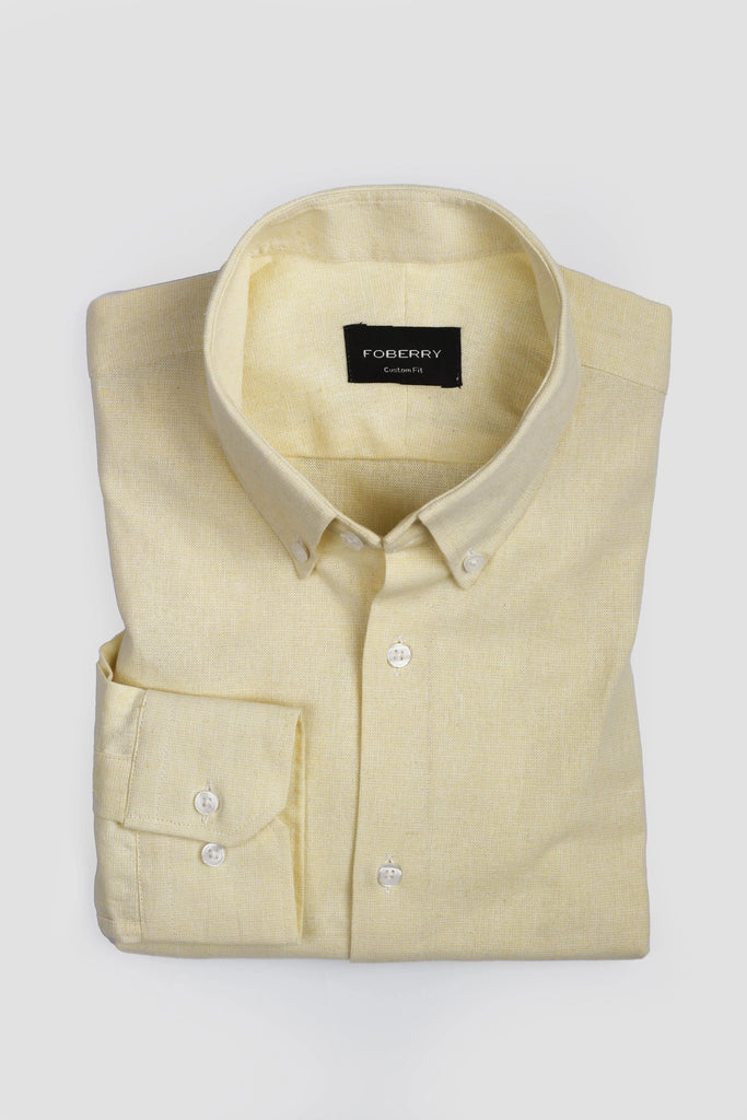 Pale Yellow Linen Shirt Foberry