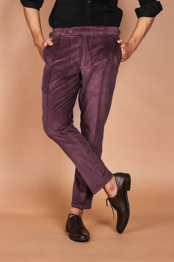 Muave Wide Wale Corduroy Trousers