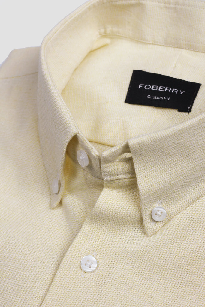 Pale Yellow Linen Shirt Foberry