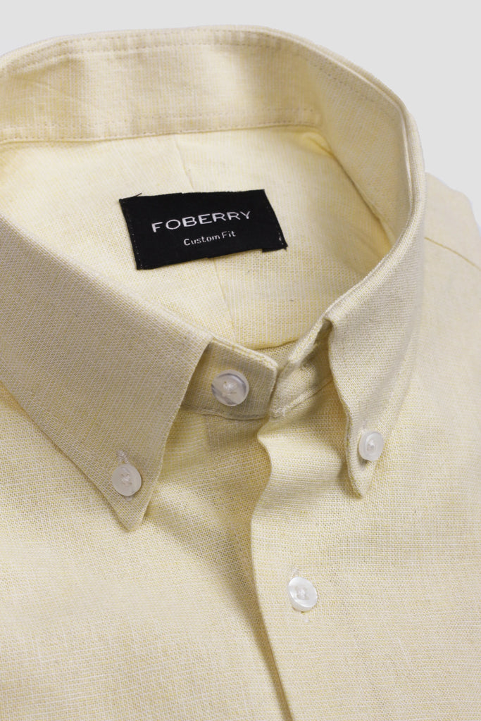 Pale Yellow Linen Shirt Foberry