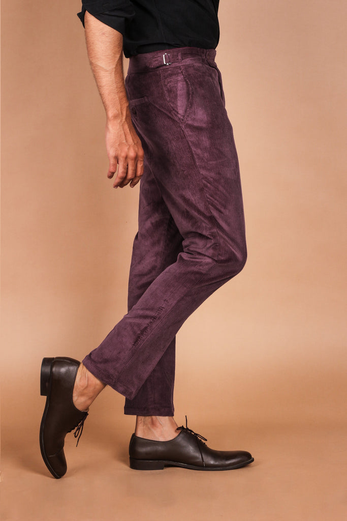 Muave Wide Wale Corduroy Trousers