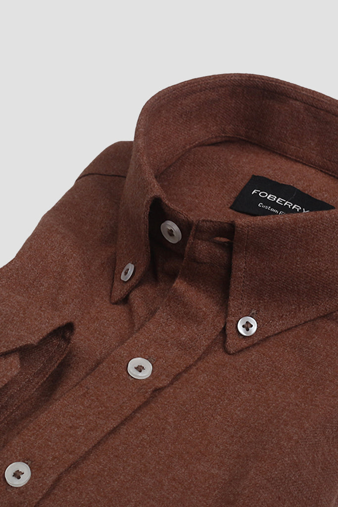 Mocha Brown Brushed Winter Flannel Shirt