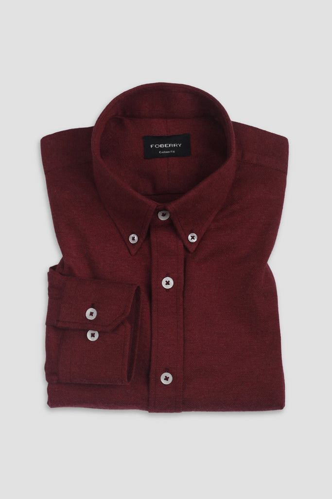 Maroon Brushed Winter Flannel Shirt