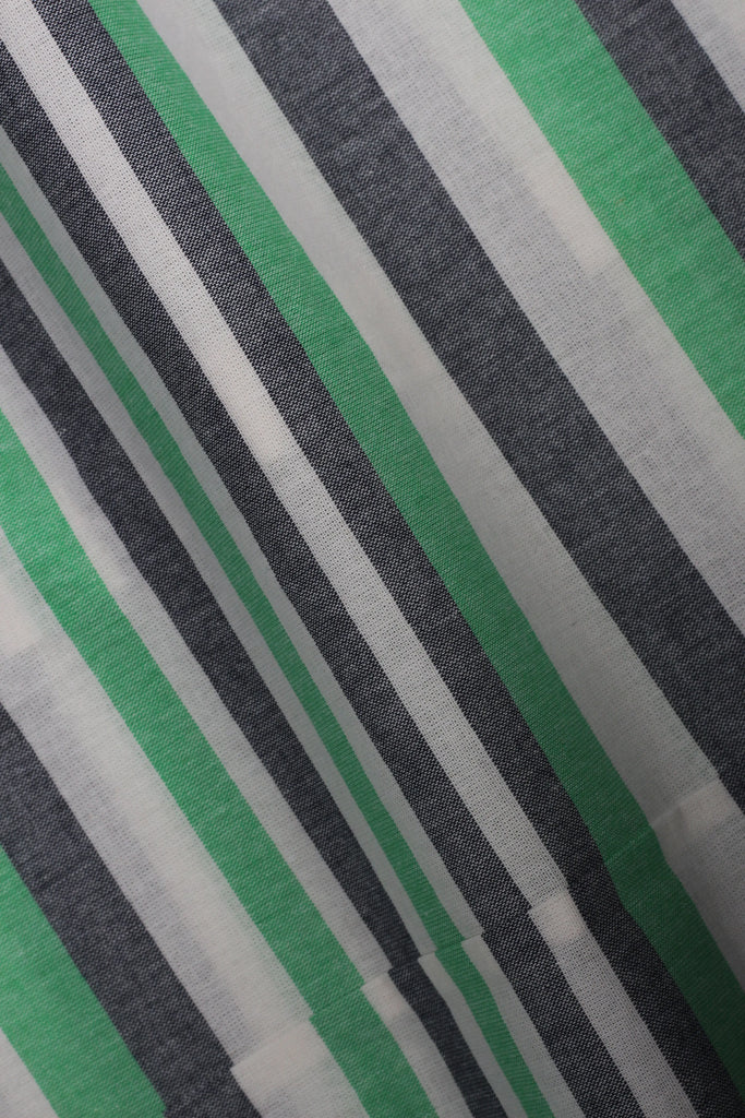 Green Horizontal Striped Linen Shirt Foberry