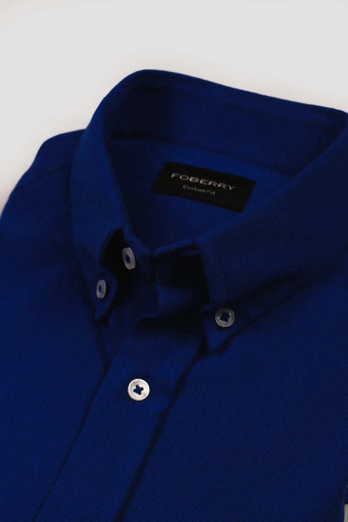 Navy Blue Pique Shirt Foberry