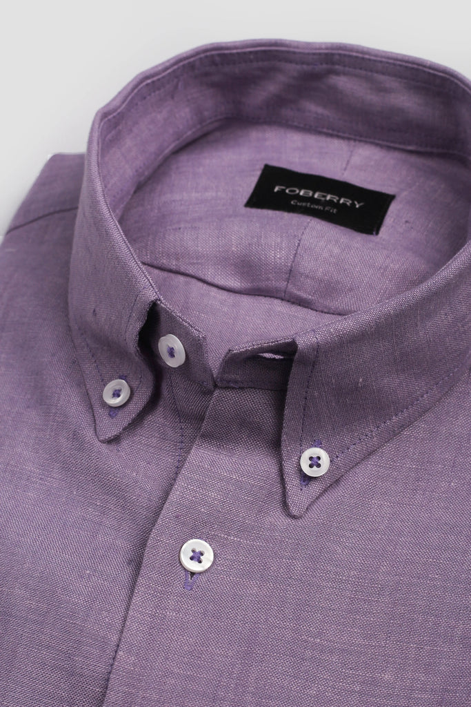 Soft Mauve Linen Shirt Foberry