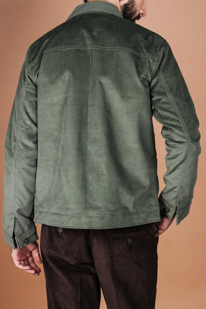 Hunter Green Corduroy Zipper Jacket