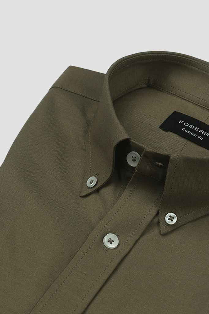 Crisp Olive Oxford Shirt