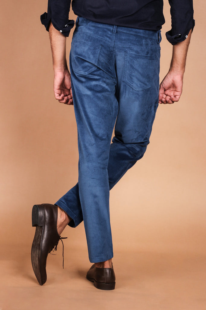 Steel Blue Five Pocket Corduroy Trousers