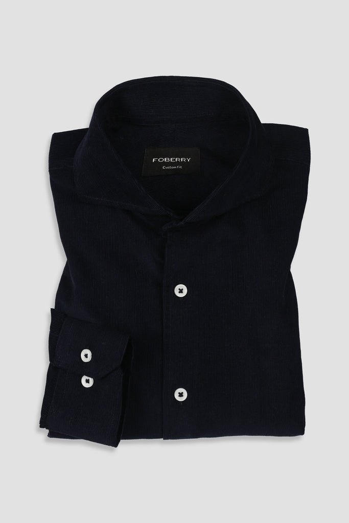 Navy Blue Corduroy Shirt