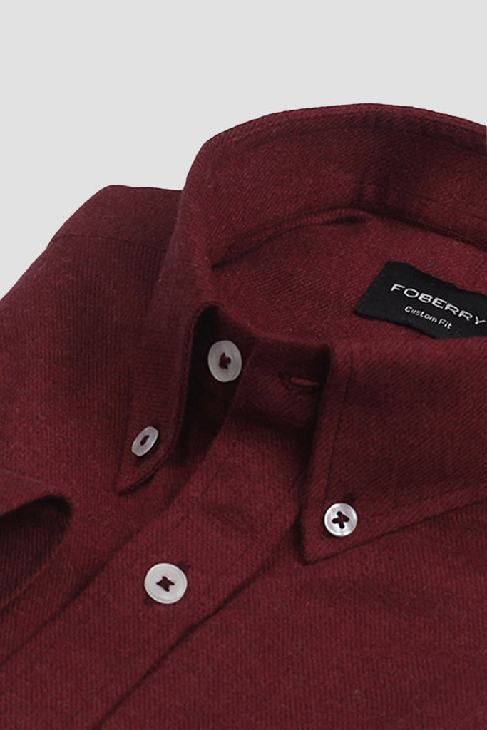 Maroon Brushed Winter Flannel Shirt