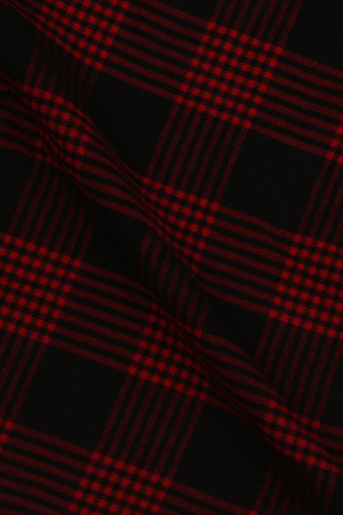 Maroon Black Checkered Flannel