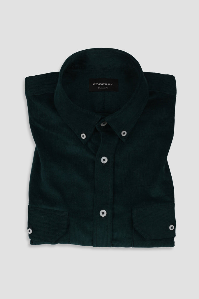 Bottle Green Corduroy Shirt