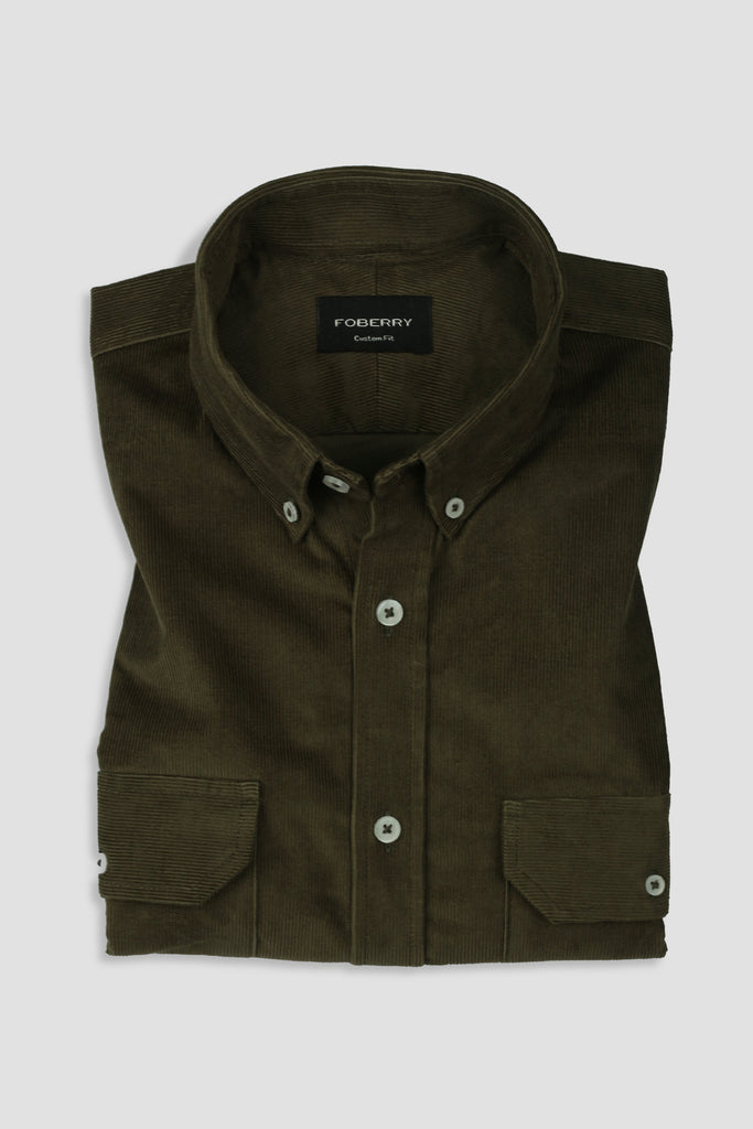 Olive Green Corduroy Shirt