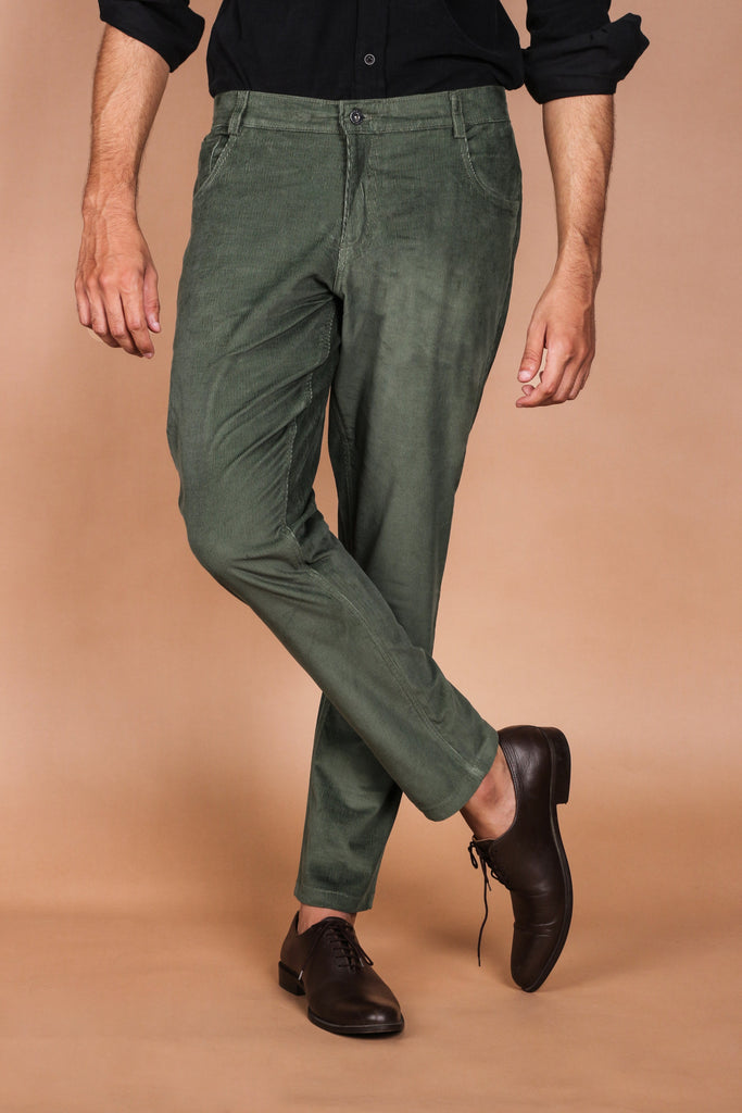 Seaweed Green Five Pocket Corduroy Trouser