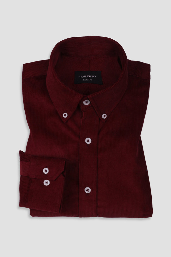 Burgundy Corduroy Shirt