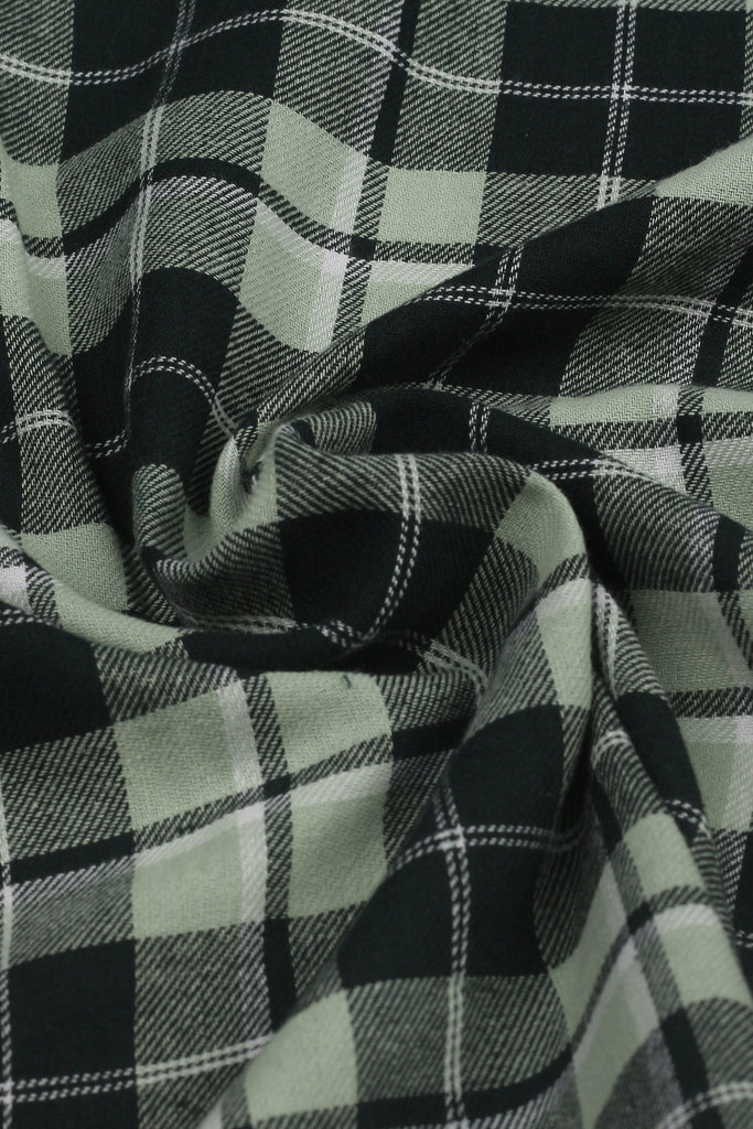 Pistachio Green Italian Plaid Flannel Shirt