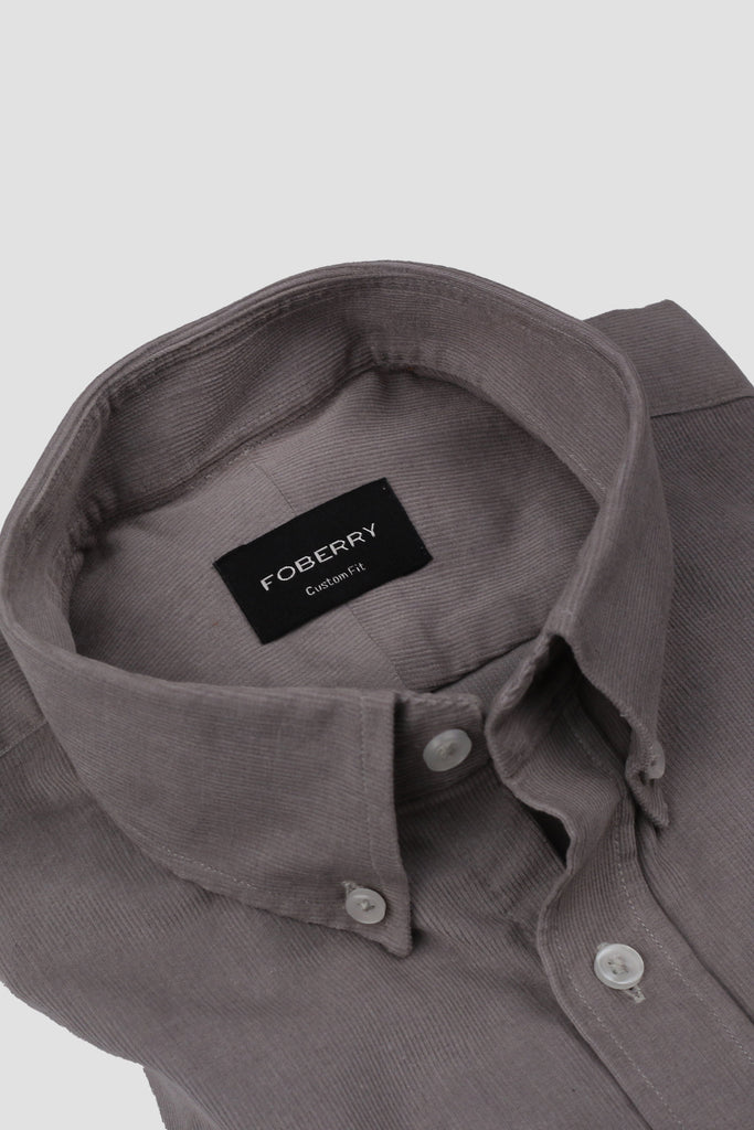 French Grey Corduroy Shirt