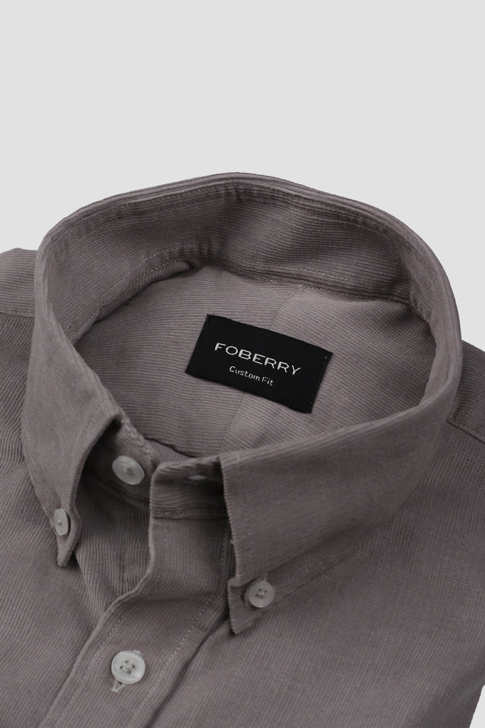 French Grey Corduroy Shirt