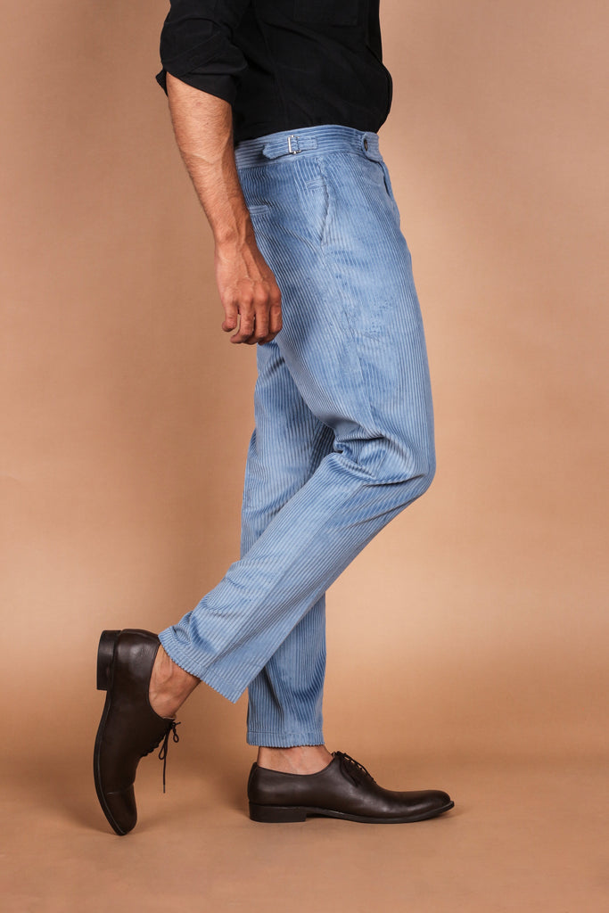 Sky Blue Wide Wale Corduroy Trouser