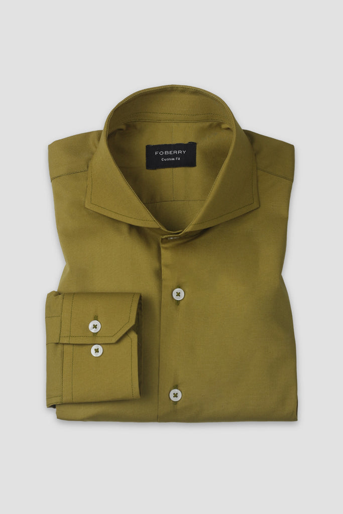 Mustard Olive Performance Stretch Shirt