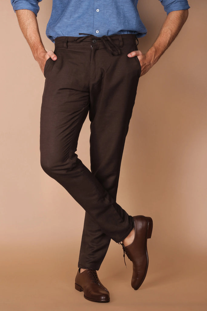 Chocolate Brown Linen Trouser Foberry