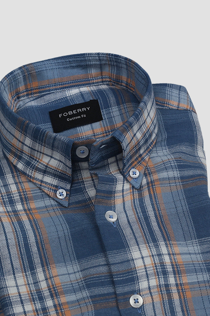 Tonal Blue Flannel Shirt