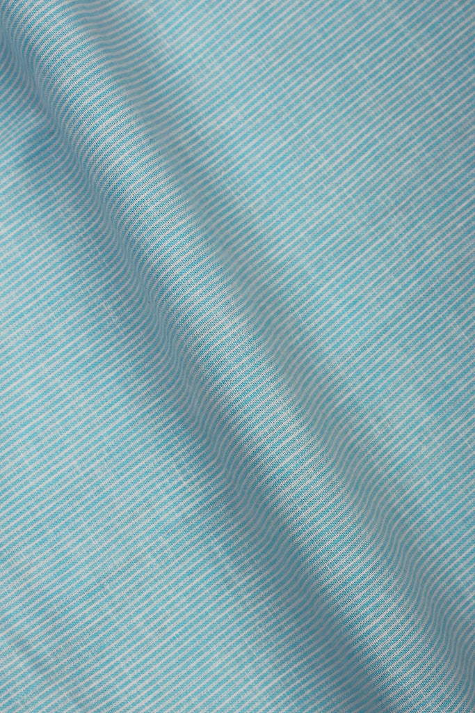 Aqua Pinstriped Irish Linen Shirt - Foberry