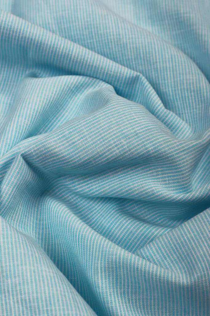 Aqua Pinstriped Irish Linen Shirt - Foberry