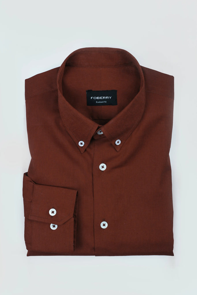 Burgundy Irish Linen Shirt - Foberry