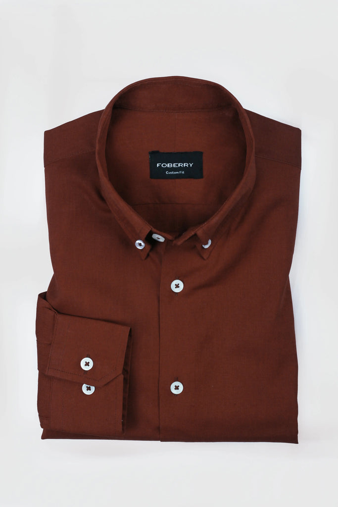 Burgundy Irish Linen Shirt - Foberry