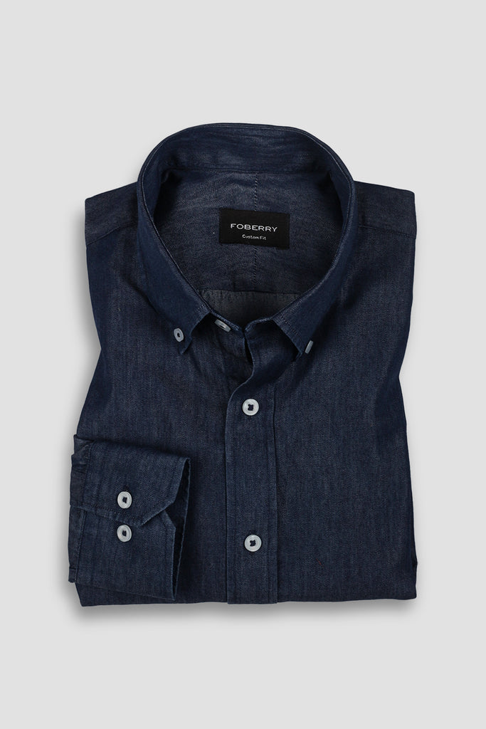 Denim Rinse Wash Button Down Shirt