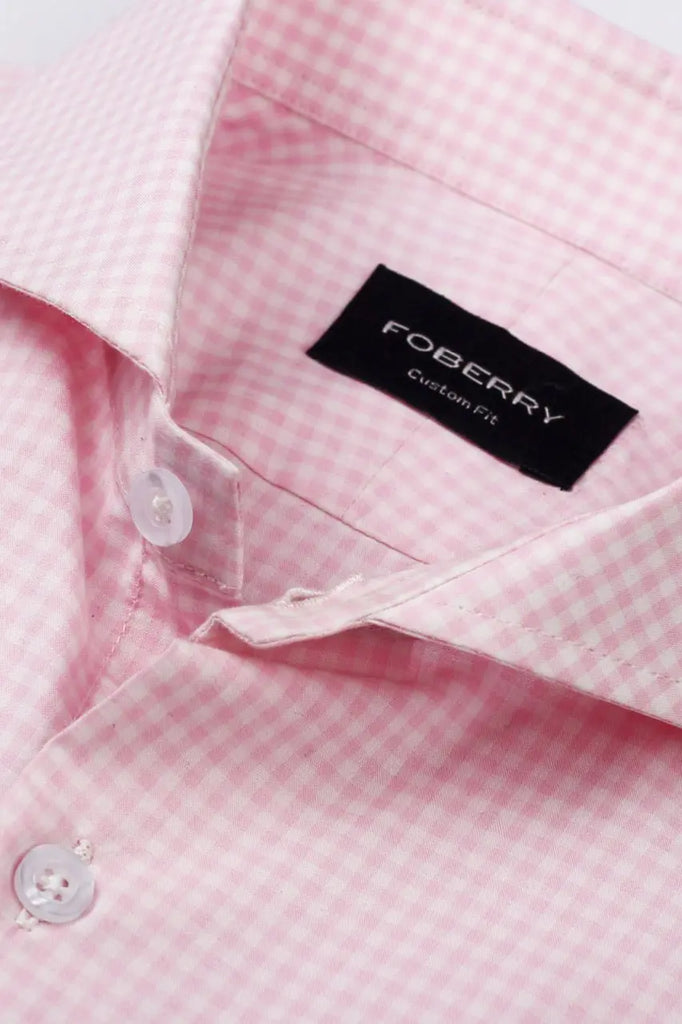 Soft Pink Gingham Shirt Foberry