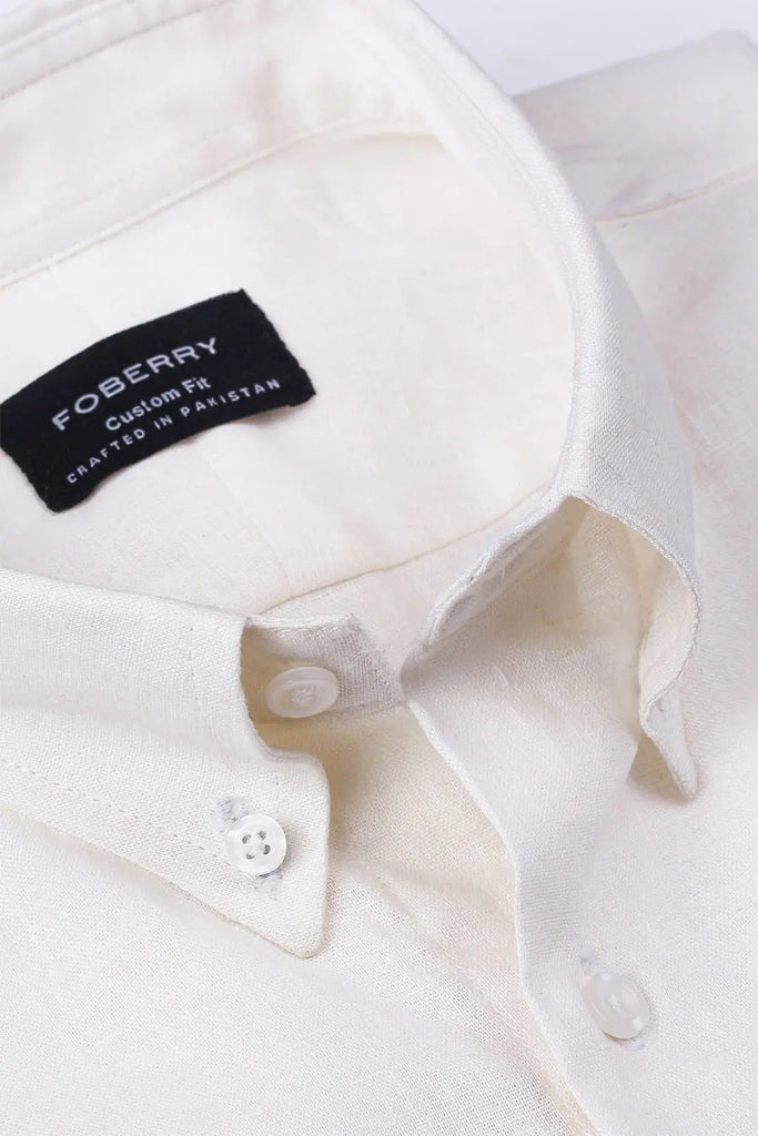 Ivory White  Linen Shirt Foberry