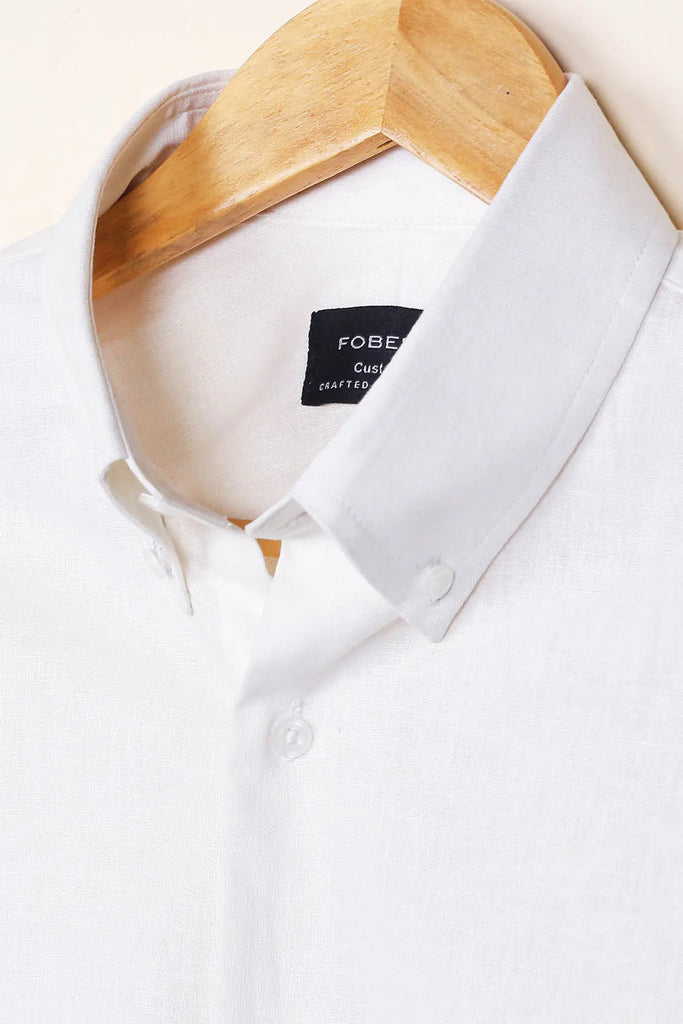 Ivory White  Linen Shirt Foberry