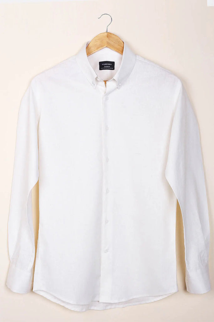 Ivory White  Linen Shirt Foberry