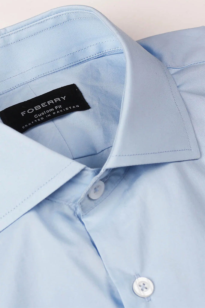 Sky Blue Poplin Shirt Foberry