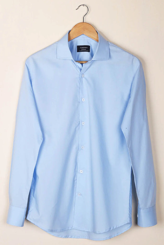 Sky Blue Poplin Shirt Foberry