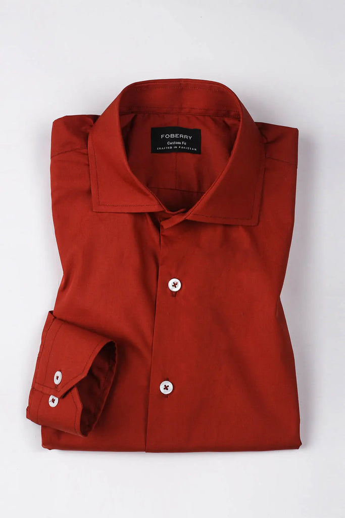 Burgundy Poplin Shirt Foberry