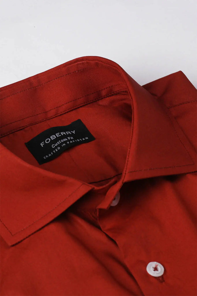 Burgundy Poplin Shirt Foberry