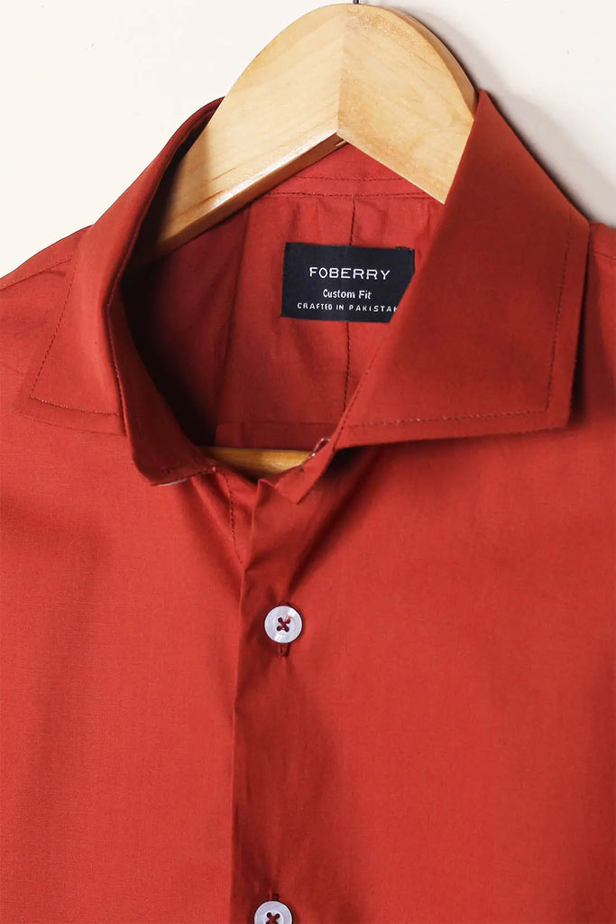 Burgundy Poplin Shirt Foberry