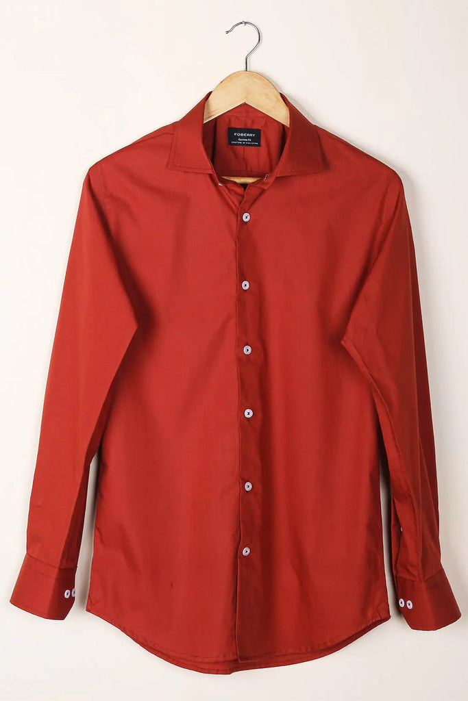 Burgundy Poplin Shirt Foberry