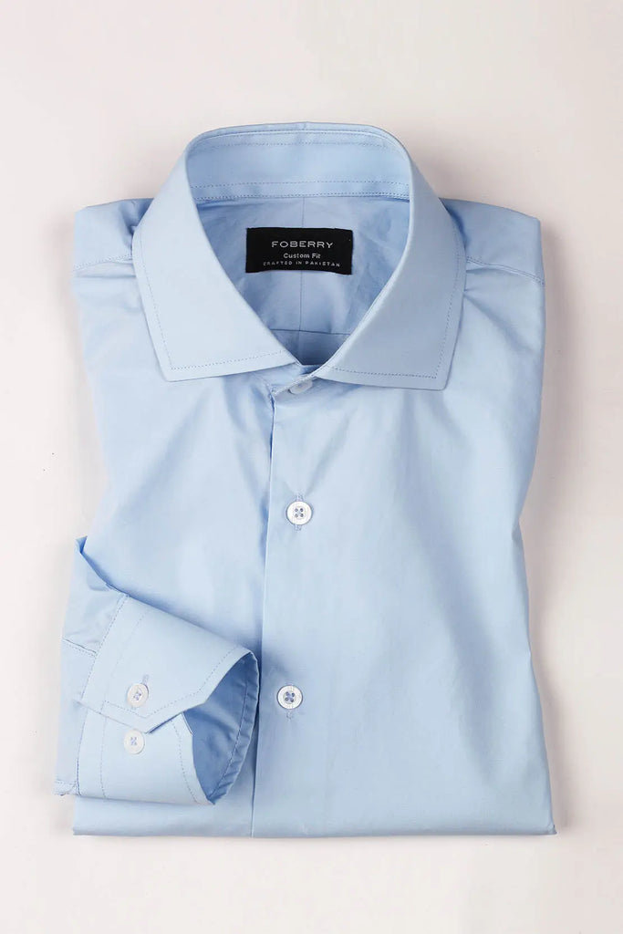 Sky Blue Poplin Shirt Foberry