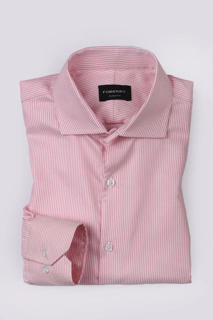 Pink Structured Stripes Shirt Foberry