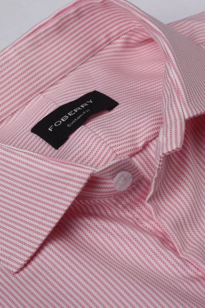 Pink Structured Stripes Shirt Foberry